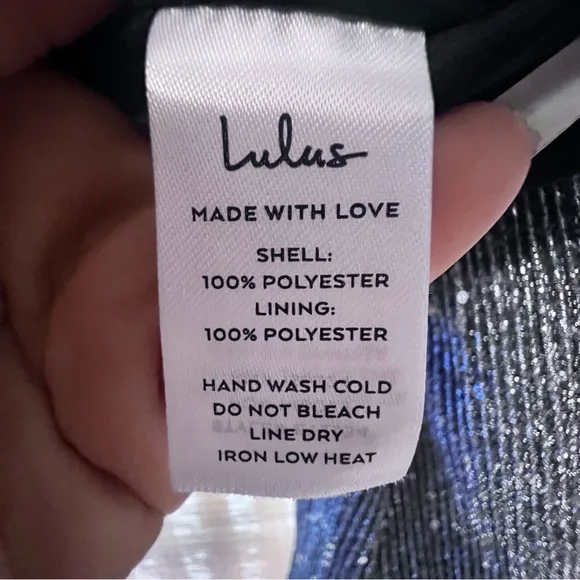 Lulus Silver and Black Sparkle Lined Top Sz M - Picture 10 of 16